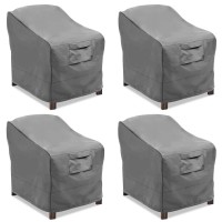 Vailge Patio Chair Covers, Lounge Deep Seat Cover, Heavy Duty And Waterproof Outdoor Lawn Patio Furniture Covers (4 Pack - Large, Grey)