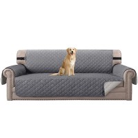 Hversailtex Reversible Sofa Cover Water Resistant Furniture Protector For Dogs Non Slip Couch Cover With Elastic Strap Machine