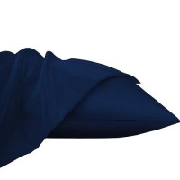 Ntbay Zippered Satin Pillow Cases For Hair And Skin Luxury Queen Hidden Zipper Pillowcases Set Of 2 20X30 Inches Navy Blue