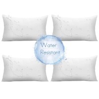 Ashler 12 X 20 Outdoor Pillow Inserts Set Of 4 Water Resistant Throw Pillow Inserts For Patio, Bench, Garden, Indoor Outdoor Decorative Made In Usa