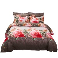 Dolce Mela Dm708K Duvet Cover Set King Brown Red