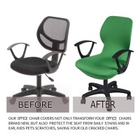 Deisy Dee Computer Office Chair Covers Pure Color Universal Chair Cover Stretch Rotating Chair Slipcovers Cover Only Chair Covers C098 (Froest Green)