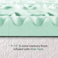 Best Price Mattress Twin Xl Mattress Topper - 1.5 Inch 5-Zone Memory Foam Bed Topper Aloe Infused Cooling Mattress Pad  Twin Xl Size