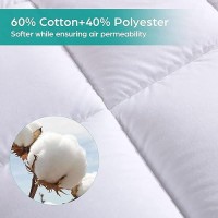 Whatsbedding Cotton Waterproof Mattress Pad Queen Size Top Down Alternative Filling Pillowtop Mattress Topper Coverfitted Quilt