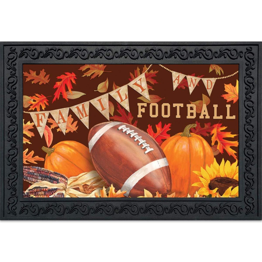 Briarwood Lane Family Football Fall Doormat Sports Indoor Outdoor 30 X 18