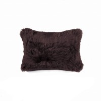 Homeroots Kitchen 12 X 20 X 5 Chocolate Sheepskin Pillow With Hidden Zipper Closure