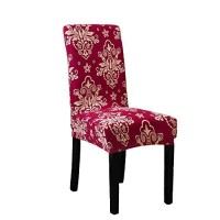 Subcluster 6 Pcsset Soft Stretchable Dining Chair Covers With Printed Floral Patterns,Spandex Banquet Chair Seat Protector Slipcovers For Holiday Home Party, Hotel, Wedding Ceremony (Style 8)