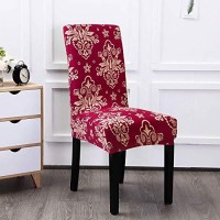 Subcluster 6 Pcsset Soft Stretchable Dining Chair Covers With Printed Floral Patterns,Spandex Banquet Chair Seat Protector Slipcovers For Holiday Home Party, Hotel, Wedding Ceremony (Style 8)