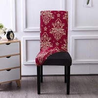 Subcluster 6 Pcsset Soft Stretchable Dining Chair Covers With Printed Floral Patterns,Spandex Banquet Chair Seat Protector Slipcovers For Holiday Home Party, Hotel, Wedding Ceremony (Style 8)