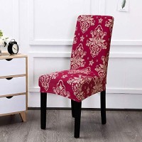 Subcluster 6 Pcsset Soft Stretchable Dining Chair Covers With Printed Floral Patterns,Spandex Banquet Chair Seat Protector Slipcovers For Holiday Home Party, Hotel, Wedding Ceremony (Style 8)