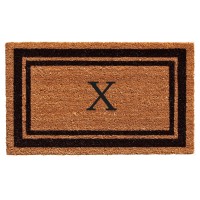 Calloway Mills 152961830X Black Border 18 X 30 Monogram Doormat Letter X