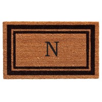 Calloway Mills 152961830N Black Border 18 X 30 Monogram Doormat Letter N