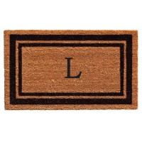 Calloway Mills 152961830L Black Border 18 X 30 Monogram Doormat Letter L