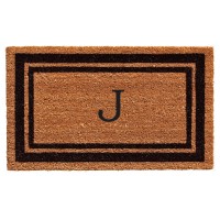 Calloway Mills 152961830J Black Border 18 X 30 Monogram Doormat Letter J