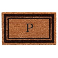 Calloway Mills 152961830P Black Border 18 X 30 Monogram Doormat Letter P