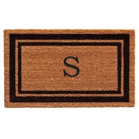 Calloway Mills 152961830S Black Border 18 X 30 Monogram Doormat Letter S