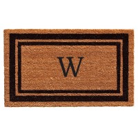 Calloway Mills 152961830W Black Border 18 X 30 Monogram Doormat Letter W