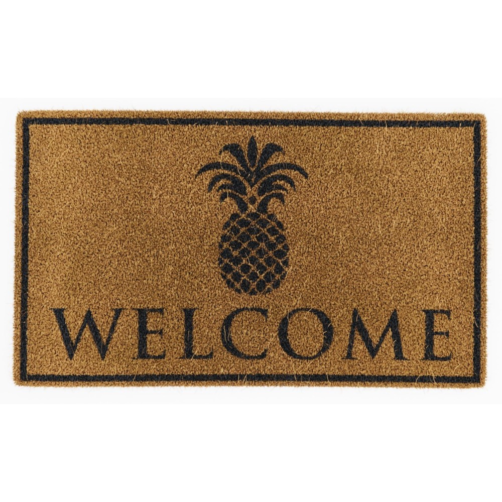 Avera Products Classic Pineapple Welcome Mat Natural Coir Fiber Doormat Perfect For Any Entryway Antislip Mat Backing