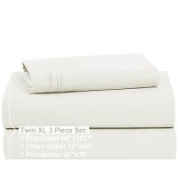 Nestl Twin Xl Sheets Set 3 Piece Twin Xl Bed Sheets Deep Pocket Hotel Luxury Extra Soft Breathable And Cooling Off White