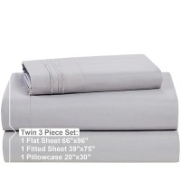 Nestl Twin Xl Sheets Set 3 Piece Twin Xl Bed Sheets Deep Pocket Hotel Luxury Extra Soft Breathable And Cooling Grey Laven