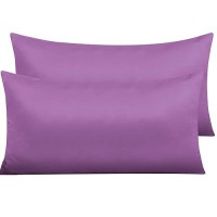 Ntbay Zippered Satin Pillow Cases For Hair And Skin Luxury King Hidden Zipper Pillowcases Set Of 2 20X36 Inches Purple