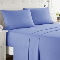 Nestl King Size Sheets Set 4 Piece King Sheets Deep Pocket Hotel Luxury Extra Soft Breathable And Cooling Calm Blue King