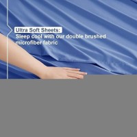 Nestl King Size Sheets Set 4 Piece King Sheets Deep Pocket Hotel Luxury Extra Soft Breathable And Cooling Calm Blue King