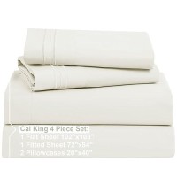 Nestl Cal King Size Sheets Set 4 Piece California King Sheets Deep Pocket Hotel Luxury Extra Soft Breathable And Cooling