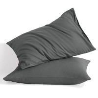 Ntbay Queen Cotton Pillowcases Envelope Closure 20X30 Pillowcases Set Of 2 Breathable And Soft Bed Pillow Cases Dark Grey