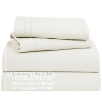 Nestl Split King Sheets For Adjustable Beds 5 Piece Split King Sheets Set Deep Pocket Hotel Luxury Extra Soft Breathable A