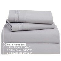 Nestl Full Size Sheet Sets 4 Piece Full Size Sheets Deep Pocket Hotel Luxury Extra Soft Breathable And Cooling Grey Laven