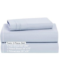 Nestl Twin Sheets Set 3 Piece Twin Bed Sheets Deep Pocket Hotel Luxury Extra Soft Breathable And Cooling Ice Blue Sheets