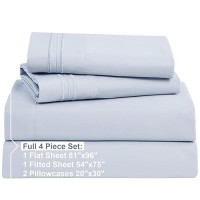 Nestl Full Size Sheet Sets 4 Piece Full Size Sheets Deep Pocket Hotel Luxury Extra Soft Breathable And Cooling Ice Blue B