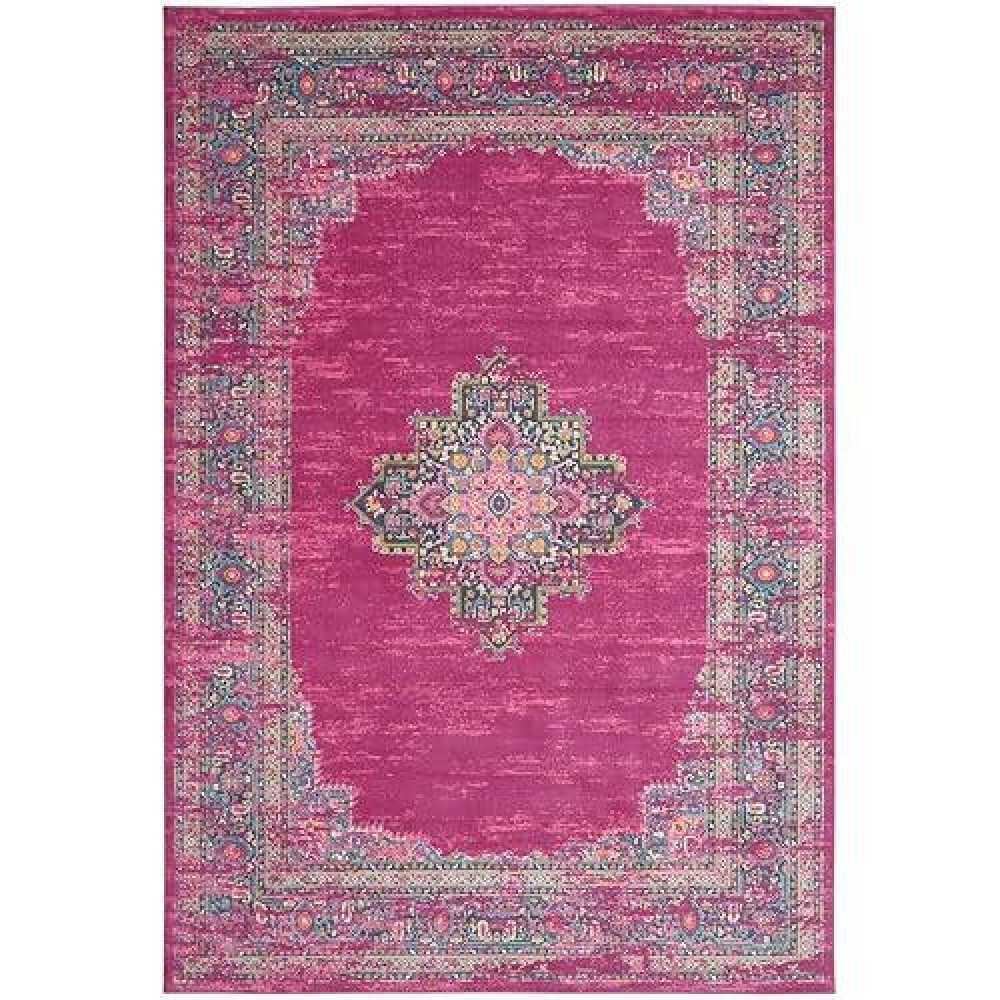 Nourison Passion Fuchsia 9 X 12 Area Rug Boho Traditional Easy Cleaning Non Shedding Bed Room Living Room Hallway 9X12