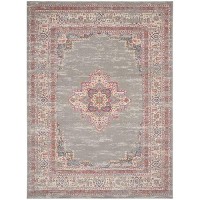 Nourison Passion Grey 9 X 12 Area Rug Boho Traditional Easy Clean Non Shedding Bed Room Living Room Hallway 9X12