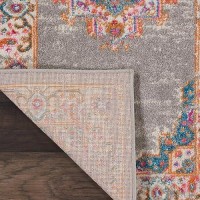 Nourison Passion Grey 9 X 12 Area Rug Boho Traditional Easy Clean Non Shedding Bed Room Living Room Hallway 9X12