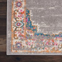 Nourison Passion Grey 9 X 12 Area Rug Boho Traditional Easy Clean Non Shedding Bed Room Living Room Hallway 9X12