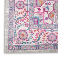 Nourison Passion Bohemian Light Grey/Pink 8' X 10' Area Rug  Easy Cleaning  Non Shedding  Bed Room  Living Room  Dining Room  Kitchen (8X10)