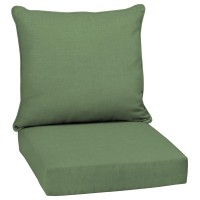 Arden Selections Outdoor Deep Seat Cushion Set, Water Repellant, Fade Resistant, Deep Seat Bottom And Back Cushion For Chair, Sofa, And Couch, 24 X 24, Moss Green Leala