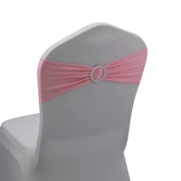 Welmatch Pink Spandex Chair Bands Sashes - 50 Pcs Wedding Banquet Party Event Decoration Chair Bows Ties (Pink, 50 Pcs)