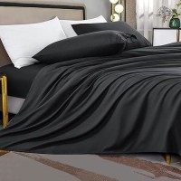 Shilucheng King Size Sheet Set - Breathable & Cooling Bed Sheets - Soft 1800 Thread Count Microfiber Hotel Sheets - Comfy Bedding 16 Inch Deep Pockets & Easy Fit - 4 Piece (Black  King)