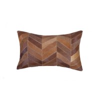 Homeroots Cowhide Microsuede Polyfill 12 X 20 X 5 Tan Pillow