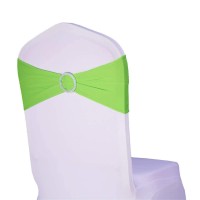 Wensinl Pack Of 50 Spandex Chair Sashes Bows Elastic Chair Bands With Buckle Slider Sashes Bows For Wedding Decorations Without White Covers (Light Green)