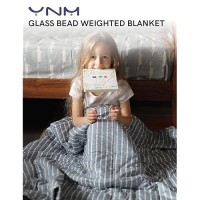 Ynm Kids Weighted Blanket  Oeko-Tex Certified Breathable Cotton Material With Premium Glass Beads (Blue White  41''X60'' 7Lbs)  Suit For One Person(~60Lb) Use On Twin Bed