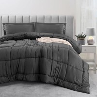 Utopia Bedding King Size Comforter Set With 2 Pillow Shams  Bedding Comforter Sets  Down Alternative Grey Comforter  Soft And Comfortable  Machine Washable (Pack Of 3)