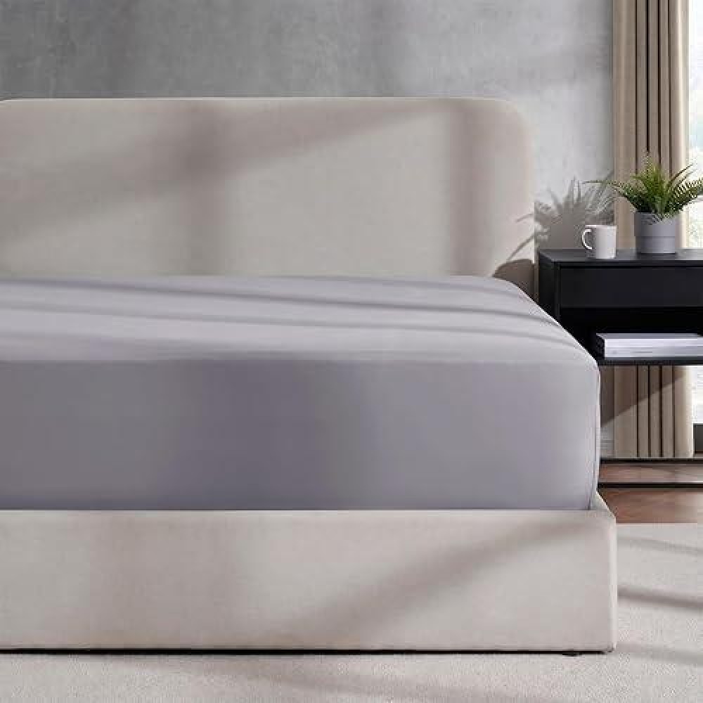 Nestl Grey Lavender Fitted Sheet Queen Size Extra Deep Pocket Queen Fitted Sheet Only 1800 Microfiber Fitted Bed Sheet Soft F