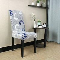 Uxcell Stretch Dining Room Chair Cover Floral Printed Chair Slipcover Removable Washable Spandex Furniture Seat Protector For Kitchen Hotel Table Banquet Vintage Style A