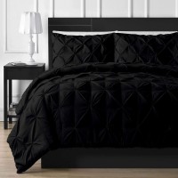 Crown Collection Luxuriate Hotel 1000Tc Hypoallergenic Ultra Soft Design 100 Egyptian Cotton Pinch Plated Duvet Cover With Zip