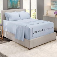 Nestl Bed Linen Set 6Pcs Soft Microfiber California King Sheet Set Deep Pocket Ice Blue