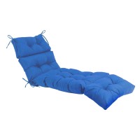Qilloway Indoor/Outdoor Chaise Lounge Cushion,Spring/Summer Seasonal Replacement Cushions. (Marine Blue)